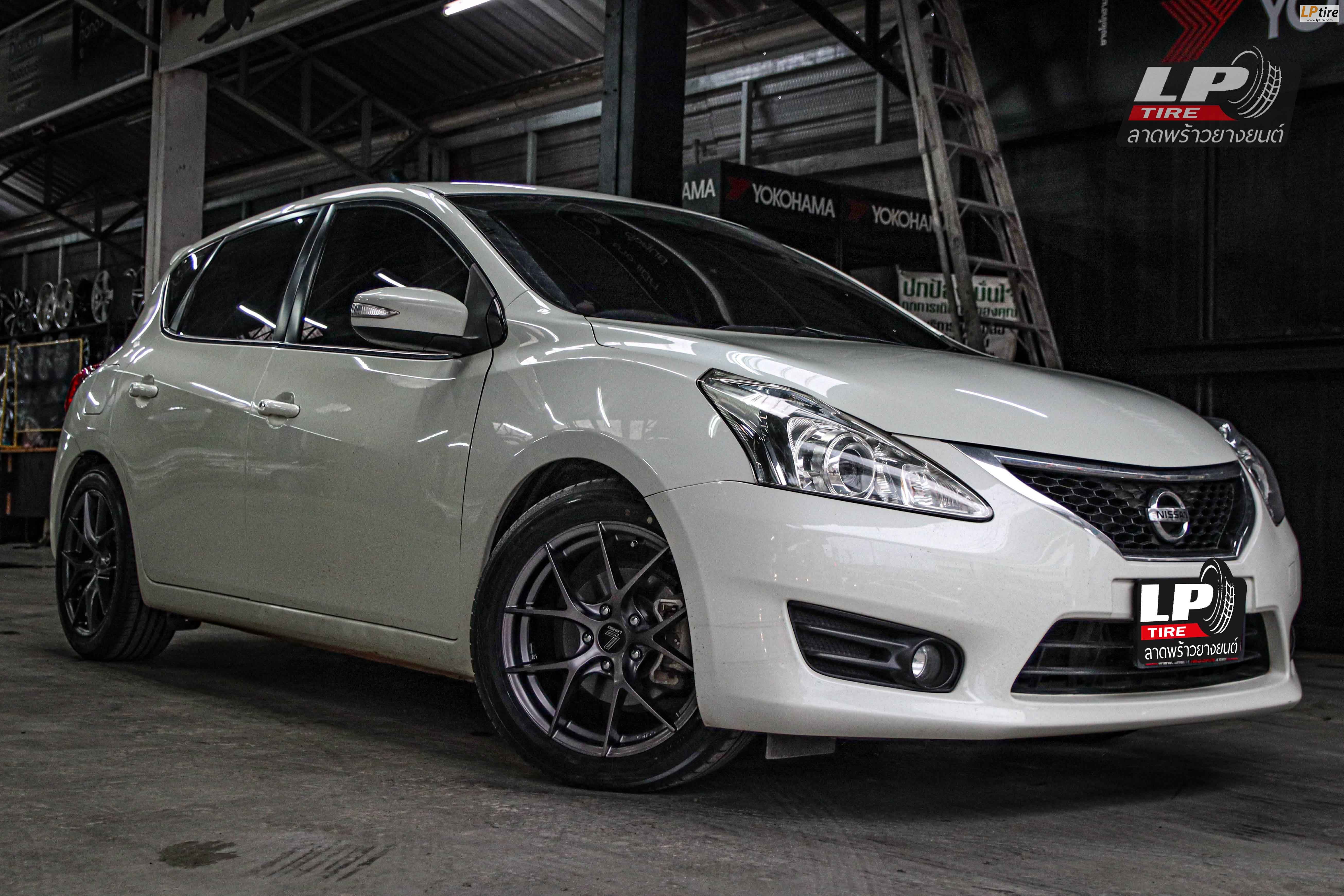 รถ - NISSAN PULSAR ล้อแม็ก - LENSO Jager Dyna เทาด้าน สเปค - 17x7.5 ET35 5x114.3 รัดยาง - YOKOHAMA AE51 เบอร์ - 215/50-17