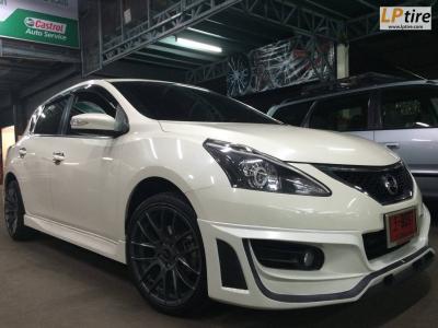 Nissan PULSAR เปลี่นแม็กมือสองลาย Breyton GTS ขอบ 18 หน้า 8 หลัง 9 นิ้ว สีเทา พร้องยางมือสอง 225/40-18 กับราคาเบาๆ