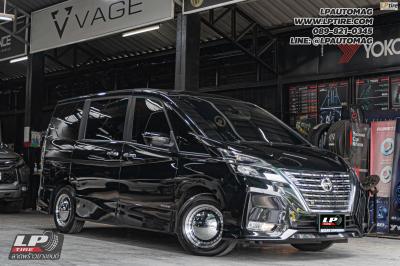 รถ - NISSAN SERENA&nbsp;ล้อแม็ก - APEX APT0243 หมูกระทะ สเปค -15x6.5 ET30 5x100-5x114.3&nbsp;ใช้ยางเดิม