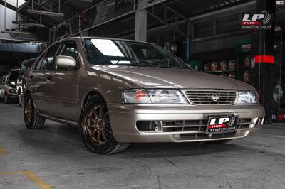 รถ -NISSAN SUNNY N16 ล้อแม็ก - CE28 น้ำตาลไหม้ สเปค - 15x7 ET35 4x100-4x114.3 รัดยาง - YOKOHAMA A-DRIVE AA01 เบอร์ - 195/55-15