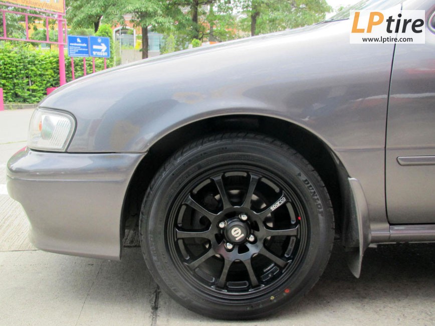 Nissan Sunny + ล้อแม็ก Sparco Drift (S987) 15นิ้ว สีดำด้าน + ยาง DUNLOP LM703 195/55-15