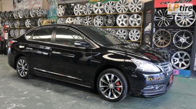 Nissan Sylphy + ล้อแม็ก Venerdi Madelena 17นิ้ว สี Black Chrome + ยาง YOKOHAMA EARTH-1 215/45R17