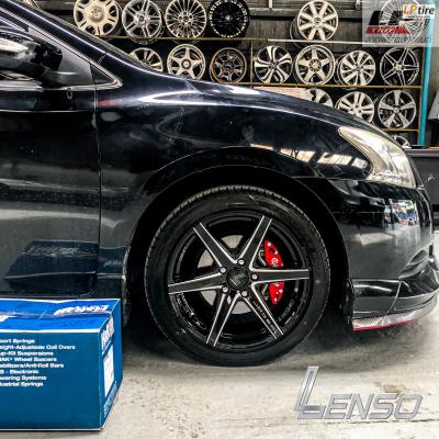 #NISSAN#SYLPHY เสริมหล่อ ล้อแท้ #LENSO Jager Craft ขอบ17x7.5 ET35 5รู114.3 คู่ยาง #DEESTONE R702 215/45-17 พร้อมจัดทรงกับ #H&R สปริงโหลดแบรนด์ที่ดีที่สุด Made in Germany 100%