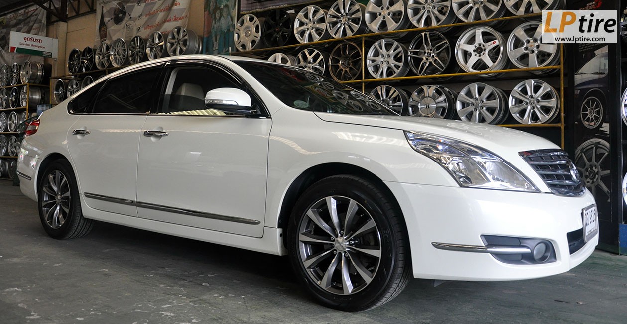 Nissan Teana + ล้อแม็ก Venerdi Madelena 17นิ้ว สีกราไฟร์หน้ากระจก + ยาง YOKOHAMA EARTH-1 215/55R17