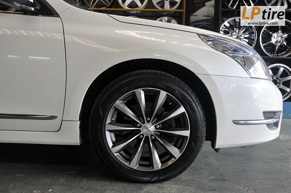 Nissan Teana + ล้อแม็ก Venerdi Madelena 17นิ้ว สีกราไฟร์หน้ากระจก + ยาง YOKOHAMA EARTH-1 215/55R17