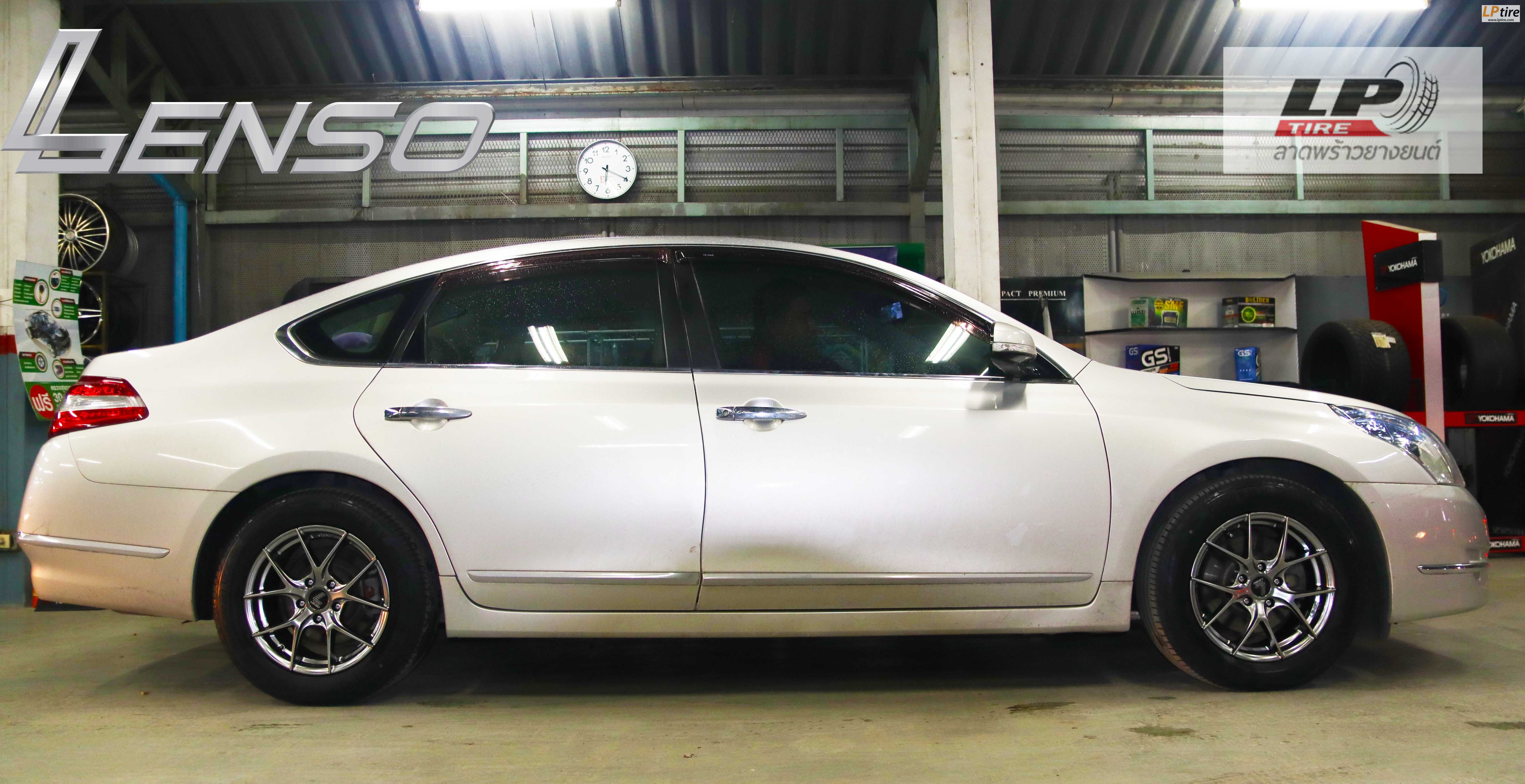 #NISSAN#TEANA จัดล้อแม็ก #LENSO Jager Dyna 16x7 ET35 5x114.3 #HB ใส่ยางเดิมยังสวยลงตัว แบบหล่อของรถลูกค้า