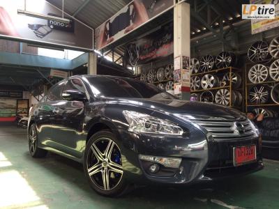 NISSAN TEANA เปลี่ยนแม็ก แม็กSSW103 7.5x18 นิ้ว สีดำหน้าเงา พร้อมยาง YOKOHAMA AE50 235/45-18 หรูหรา ดูดี