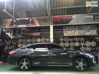 NISSAN TEANA เปลี่ยนแม็ก แม็กSSW103 7.5x18 นิ้ว สีดำหน้าเงา พร้อมยาง YOKOHAMA AE50 235/45-18 หรูหรา ดูดี 