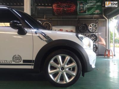 MINI COOPER เปลี่ยนแม็กลาย MINI ก้านกล้วย TAW TM049 18x7.5 นิ้ว ET48 สีHiper Silver พร้อมยาง CONTINENTAL MC5 225/45-18 หล่อลงตัวมาก