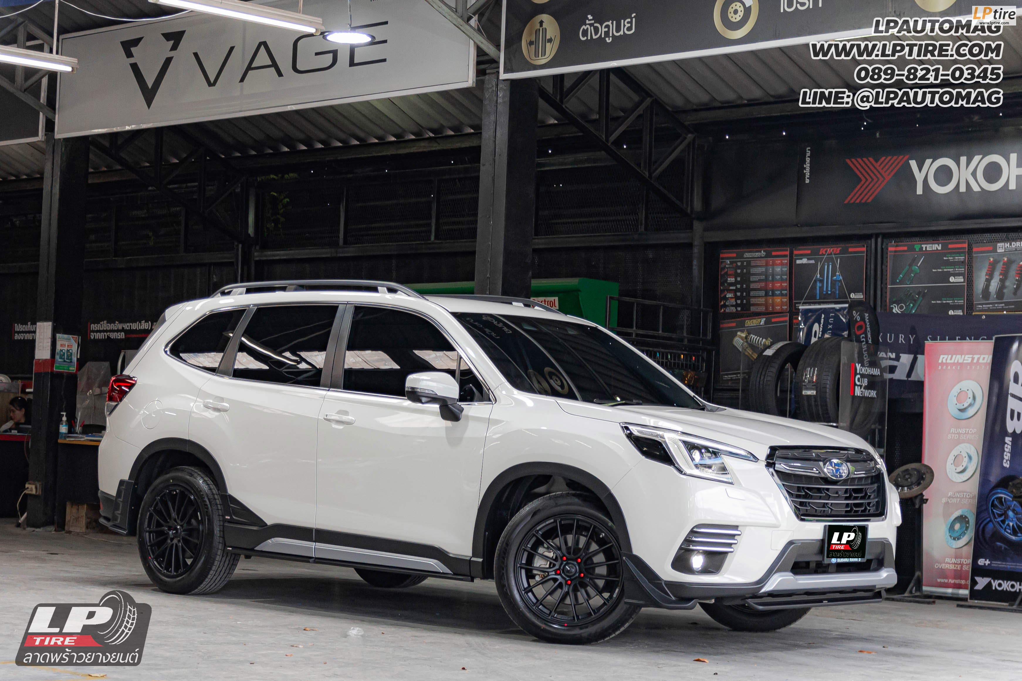 รถ - SUBARU FORESTER ล้อแม็ก - ENKEI SC49 ดำด้าน สเปค -18x8.5 ET45 5x114.3 ใช้ยางเดิม