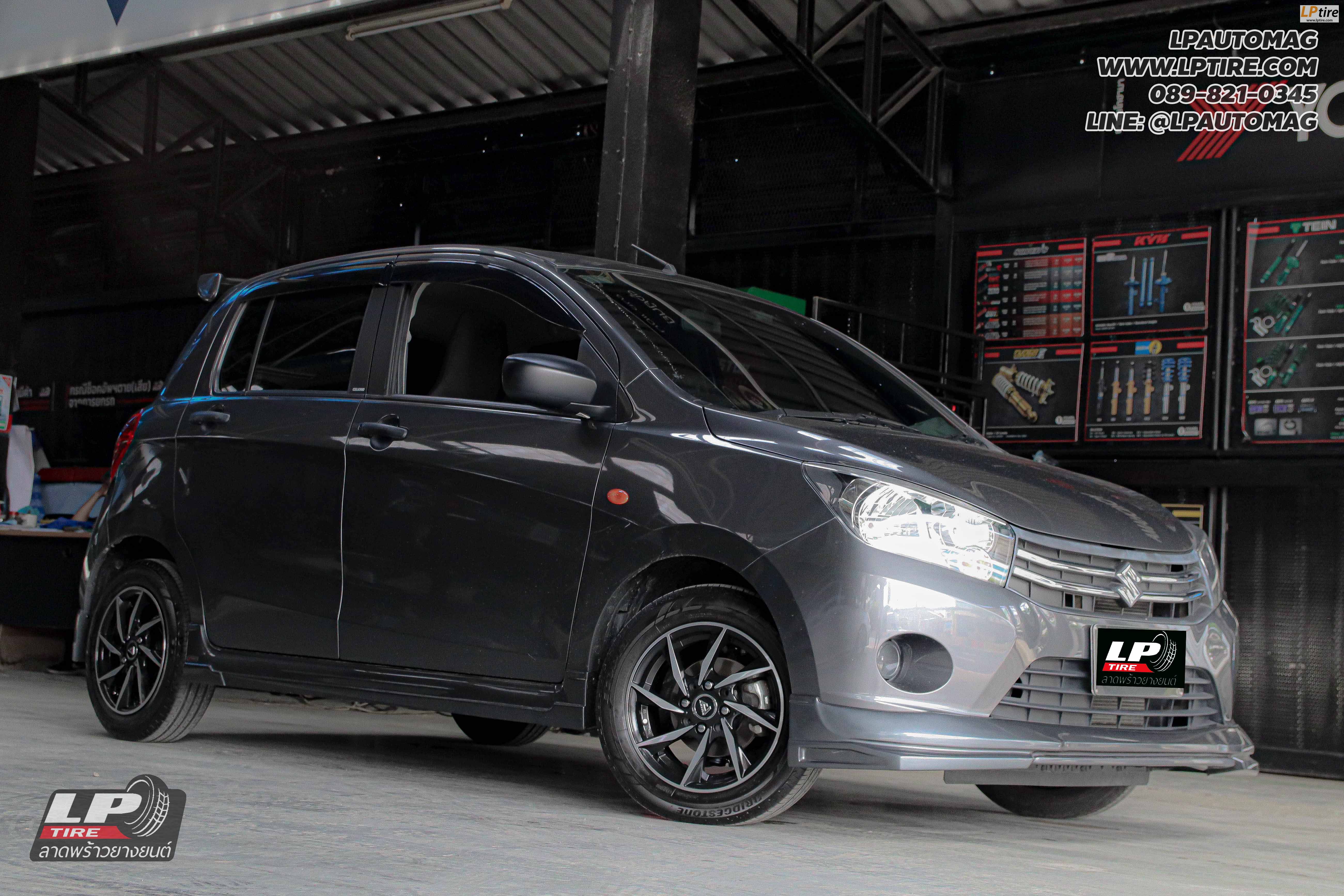 รถ - SUZUKI CELERIO ล้อแม็ก - SSW S118 ดำเงาหน้าเงา สเปค - 14x5.5 ET35 4x100-4x114.3 ยางเดิม