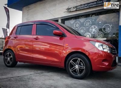 Suzuki Celerio + แม็กลาย VOSSEN CV5 MGW MA017 ขอบ 14นิ้ว สีดำด้านหน้าเงาด้าน + ยางรถยนต์ YOKOHAMA AE50 175/65-14