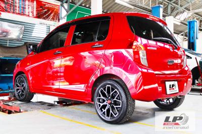 #SUZUKI#CELERIO จัดล้อโปรโมชั่นแม็กพร้อมยาง ล้อ #KPS#APEX#ZX116 15x6.5 ET35 4x100 #ดำหน้าเงา พร้อมยาง DL 195/50-15 704 ยังสวยงามลงตัว #โปรโมชั่นพร้อมยางราคาถูก