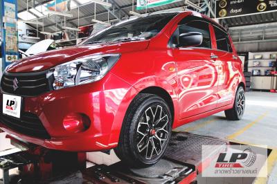 #SUZUKI#CELERIO จัดล้อโปรโมชั่นแม็กพร้อมยาง ล้อ #KPS#APEX#ZX116 15x6.5 ET35 4x100 #ดำหน้าเงา พร้อมยาง DL 195/50-15 704 ยังสวยงามลงตัว #โปรโมชั่นพร้อมยางราคาถูก