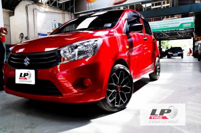 #SUZUKI#CELERIO จัดล้อโปรโมชั่นแม็กพร้อมยาง ล้อ #KPS#APEX#ZX116 15x6.5 ET35 4x100 #ดำหน้าเงา พร้อมยาง DL 195/50-15 704 ยังสวยงามลงตัว #โปรโมชั่นพร้อมยางราคาถูก