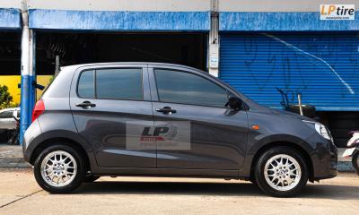 SUZUKI CELERIO ล้อแม็กลาย AF-P1103 14x6นิ้ว 4x100,4x114.3 ET38 ดำขอบเงา (ยางเดิม)