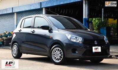 SUZUKI CELERIO ล้อแม็กลาย AF-P1103 14x6นิ้ว 4x100,4x114.3 ET38 ดำขอบเงา (ยางเดิม)