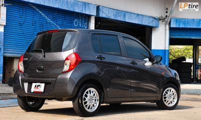 SUZUKI CELERIO ล้อแม็กลาย AF-P1103 14x6นิ้ว 4x100,4x114.3 ET38 ดำขอบเงา (ยางเดิม)