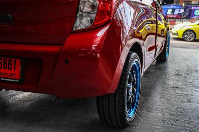 รถ - SUZUKI CELERIO ล้อแม็ก - SSW S195 ดำขลิปฟ้าขอบฟ้า ขอบ - 15x6.5 ET38 4x100 ยาง -YOKOHAMA A-DRIVE AA01 เบอร์ - 195/50-15