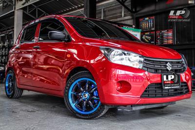 รถ - SUZUKI CELERIO ล้อแม็ก - SSW S195 ดำขลิปฟ้าขอบฟ้า ขอบ - 15x6.5 ET38 4x100 ยาง -YOKOHAMA A-DRIVE AA01 เบอร์ - 195/50-15