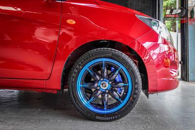 รถ - SUZUKI CELERIO ล้อแม็ก - SSW S195 ดำขลิปฟ้าขอบฟ้า ขอบ - 15x6.5 ET38 4x100 ยาง -YOKOHAMA A-DRIVE AA01 เบอร์ - 195/50-15