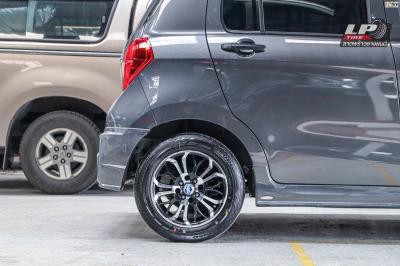 รถ - SUZUKI CELERIO ล้อแม็ก - MGW AF-P1148 ดำทรายหน้าเงา ขอบ -14x6 ET38 4x100-4x114.3 ยางเดิม - Bridgeston เบอร์ - 165/65-14