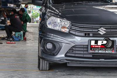 รถ - SUZUKI CELERIO ล้อแม็ก - MGW AF-P1148 ดำทรายหน้าเงา ขอบ -14x6 ET38 4x100-4x114.3 ยางเดิม - Bridgeston เบอร์ - 165/65-14