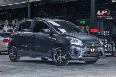 รถ - SUZUKI CELERIO ล้อแม็ก - MGW AF-P1148 ดำทรายหน้าเงา ขอบ -14x6 ET38 4x100-4x114.3 ยางเดิม - Bridgeston เบอร์ - 165/65-14