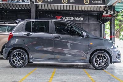 รถ - SUZUKI CELERIO ล้อแม็ก - MGW AF-P1148 ดำทรายหน้าเงา ขอบ -14x6 ET38 4x100-4x114.3 ยางเดิม - Bridgeston เบอร์ - 165/65-14