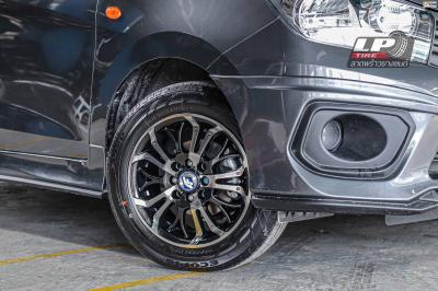 รถ - SUZUKI CELERIO ล้อแม็ก - MGW AF-P1148 ดำทรายหน้าเงา ขอบ -14x6 ET38 4x100-4x114.3 ยางเดิม - Bridgeston เบอร์ - 165/65-14