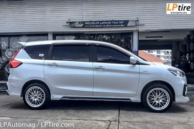 Suzuki Ertiga + ล้อแม็ก SSW MESH 038 ขอบ 17นิ้ว สีHyper Silver ขอบเงา + ยางรถยนต์ YOKOHAMA AE50 215/45-17