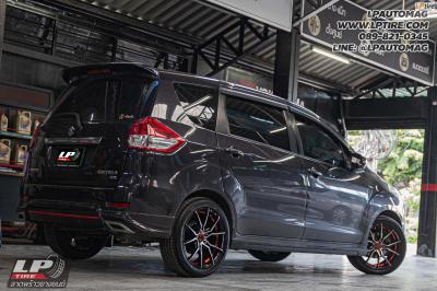 รถ - SUZUKI ERTIGA ล้อแม็ก - TORQ SUN BY LENSO ดำหน้าเงาอันเดอร์คัตแดง สเปค - 17x7 ET35 5x114.3 ยาง - ALLIANCE AL30 030Ex เบอร์ - 205/50-17