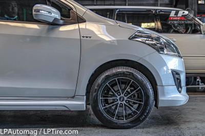 รถ - SUZUKI ERTIGA I (ZE) ล้อแม็ก - SSW E101 ดำหน้าเงา สเปค -15x6.5 ET38 5x114.3 รัดยาง - ยางเดิม เบอร์ - 185/65R15