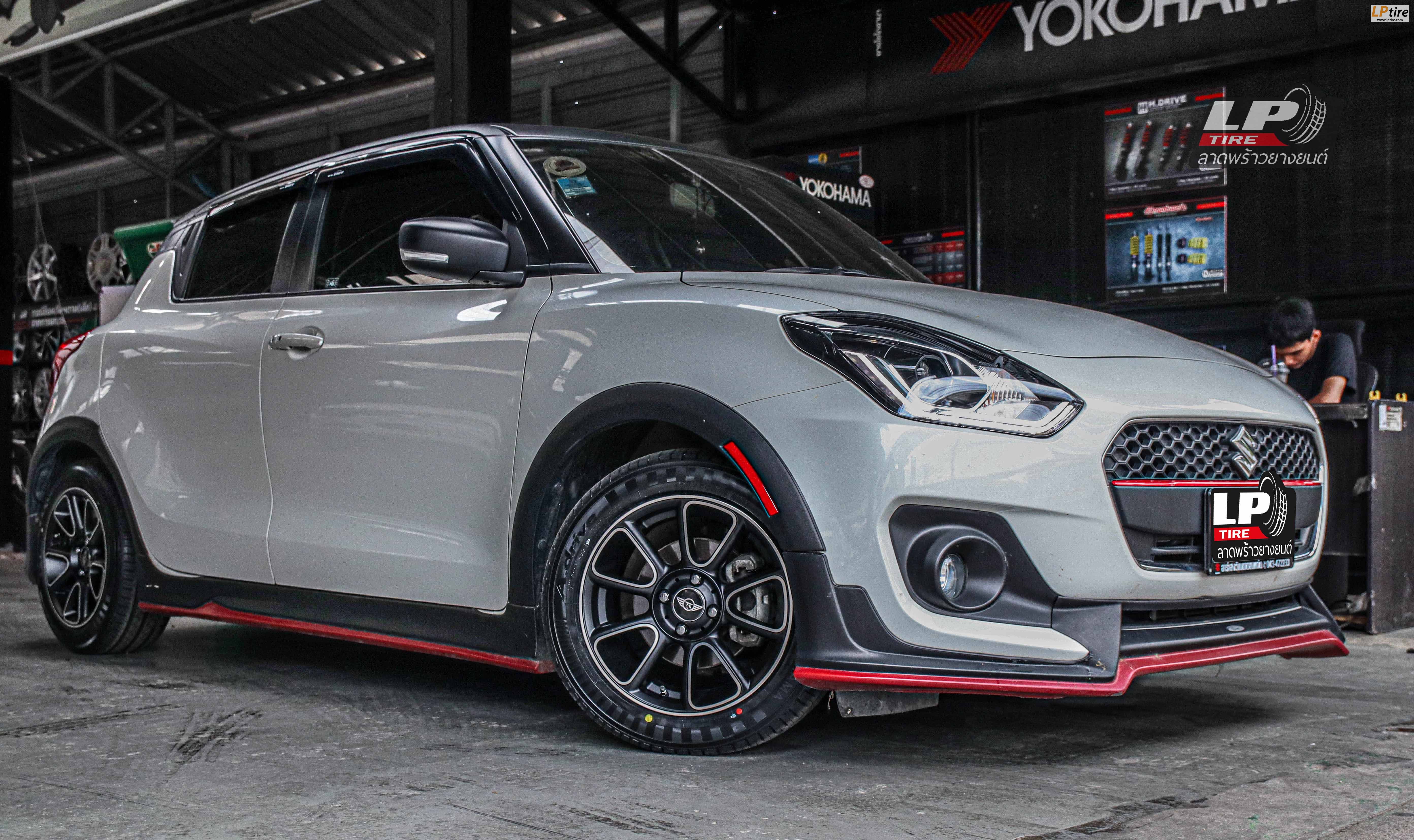 รถ - SUZUKI SWIFT ล้อแม็ก - TK SMART MINI DOLPHIN ดำด้านหน้าเงา ขอบ - 15x7 ET35 4x100
ยาง - YOKOHAMA A-DRIVE AA01 เบอร์ - 195/55-15