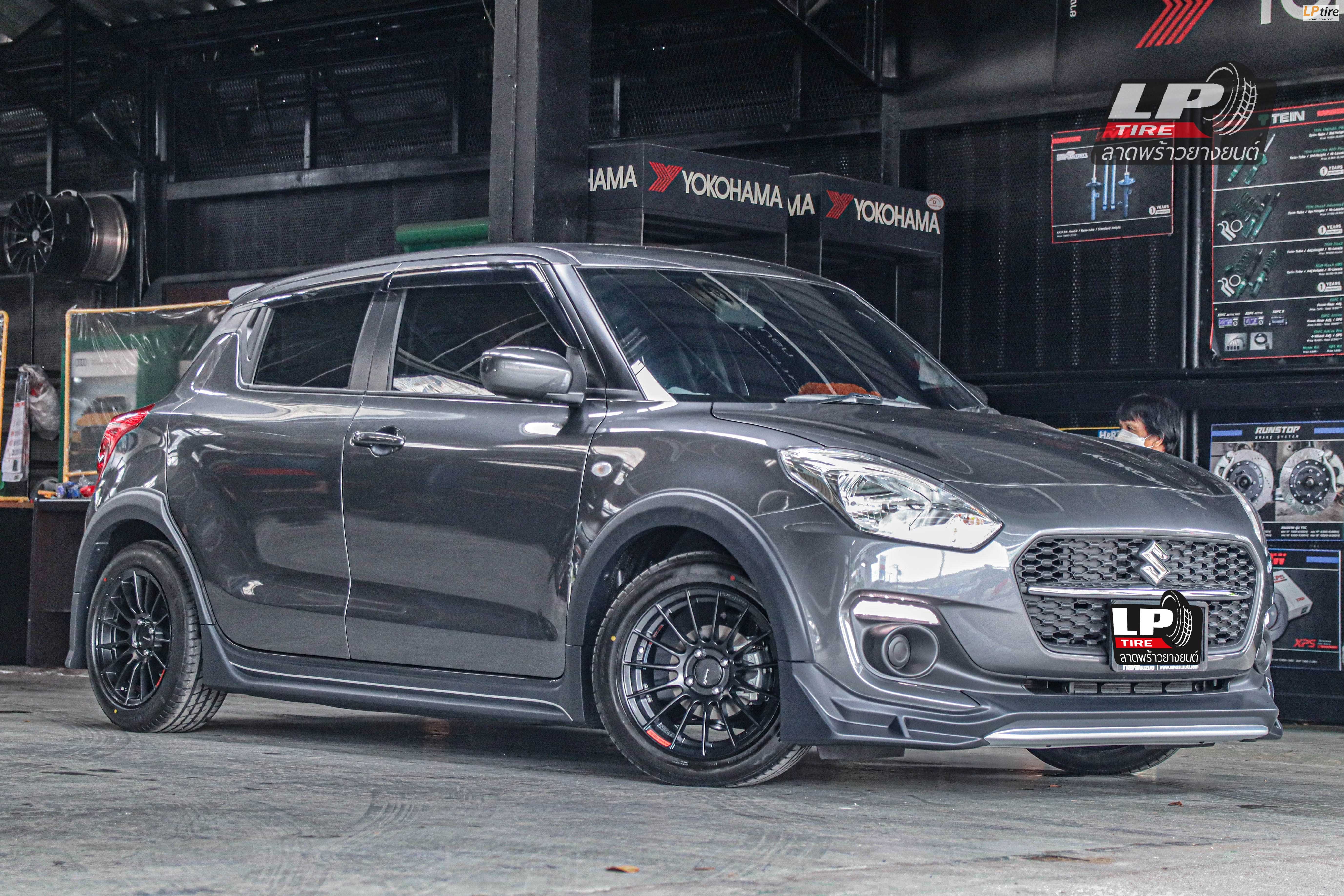 รถ - SUZUKI SWIFT ล้อแม็ก - MGW FF05 (RS05RR) FlowForming ดำด้าน ขอบ - 15x7 ET30 4x100 ยาง- LENSO D-1CS เบอร์ - 195/55-15