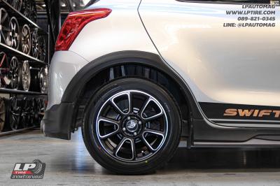 รถ -SUZUKI SWIFT ล้อแม็ก -TK SMART DOLPHIN ดำด้านหน้าเงา สเปค - 15x7 ET35 4x100 ยาง -ALLIANCE AL30 030Ex เบอร์ -195/55-15