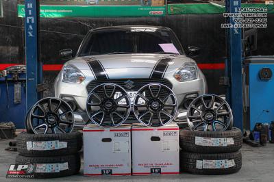 รถ -SUZUKI SWIFT ล้อแม็ก -TK SMART DOLPHIN ดำด้านหน้าเงา สเปค - 15x7 ET35 4x100 ยาง -ALLIANCE AL30 030Ex เบอร์ -195/55-15