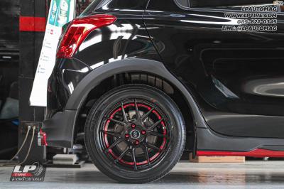 รถ - SUZUKI SWIFT ล้อแม็ก - ENKEI SC40 ดำด้านอัดเดอร์คัตแดง สเปค - 15x7 ET35 4x100 ยาง -ALLIANCE AL30 030Ex เบอร์ - 195/55-15