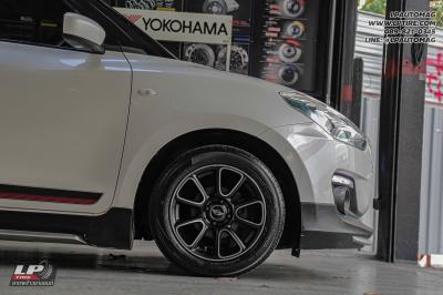 รถ - SUZUKI SWIFT ล้อแม็ก - TK SMART MINI DOLPHIN ดำด้านหน้าเงา สเปค - 15x7 ET35 4x100 รัดยาง - YOKOHAMA ES32 เบอร์ - 195/55-15