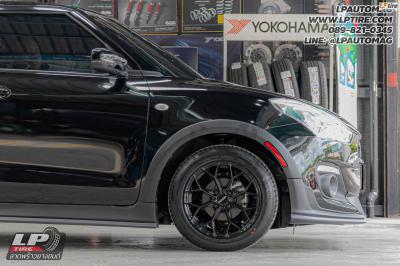 รถ - SUZUKI SWIFT ล้อแม็ก - LENSO Jager J1B BLACK สเปค - 15x7 ET35 4x100 ยางรถยนต์ - LENSO D-1CS เบอร์ -195/55-15