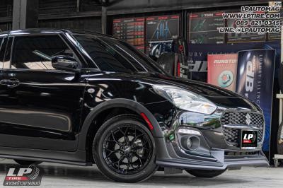 รถ - SUZUKI SWIFT ล้อแม็ก - LENSO Jager J1B BLACK สเปค - 15x7 ET35 4x100 ยางรถยนต์ - LENSO D-1CS เบอร์ -195/55-15