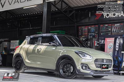 รถ - SUZUKI SWIFT ล้อแม็ก - KONIG N781 FlowForming ดำเงา สเปค -16x7 ET32 4x100 ใช้ยางเดิม