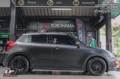 รถ - SUZUKI SWIFT&nbsp;ล้อแม็ก - LENSO YETI ดำด้าน สเปค - 16x7 ET35 4x100