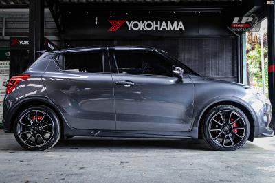 รถ - SUZUKI SWIFT ล้อแม็ก - K-spee MN2-401 สี ดำหน้าเงา สเปค - 17x7.5 4x100 ET40 รัดยาง - YOKOHAMA BluEarth-ES ES32 เบอร์ - 205/45-17