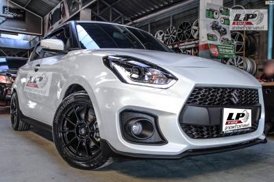 รถ - SUZUKI SWIFT A2L(ป้ายแดง) ล้อแม็ก - LENSO CLIMAX (90C) สีดำด้าน สเปค - 16x7.0 4x100 ET35 รัดยาง - BRIDGESTONE POTENZA RE004 เบอร์ - 205/50R16