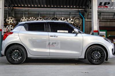 รถ - SUZUKI SWIFT ล้อแม็ก - LENSO ProjectD RACE5 สีดำด้าน สเปค - 16x7 4x100 ET40 รัดยาง - BRIDGESTONE EP150 เบอร์ - 185/55R16 (ยางเดิมป้ายแดง)