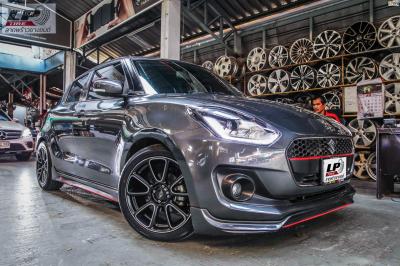 SUZUKI SWIFT จัดแม็ก MINI (MN2-201) 17x7.5 ET40 4x100 ดำหน้าเงา พร้อมยางยนต์ ALLIANCE 030Ex MADE IN JAPAN 215/45-17 สวยลงตัว