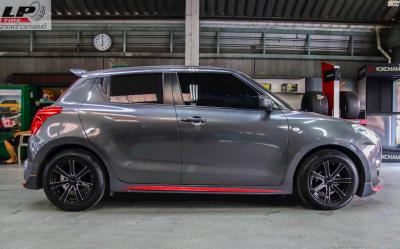 SUZUKI SWIFT จัดแม็ก TORQ TR7 15x7 ET35 4x100 ดำมิลลิ่งเงิน ใส่ยางเดิม สวยลงตัวครับ