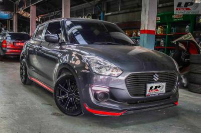 SUZUKI SWIFT จัดแม็ก TORQ TR7 15x7 ET35 4x100 ดำมิลลิ่งเงิน ใส่ยางเดิม สวยลงตัวครับ