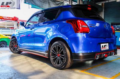 SUZUKI SWIFT จัดแม็ก LENSO SAMURAI RYU 15x7 ET35 4x100 สีดำหน้าเงา พร้อมยางยนต์ YOKOHAMA A-DRIVE AA01 195/55-15 สวยงามลงตัวมากครับ